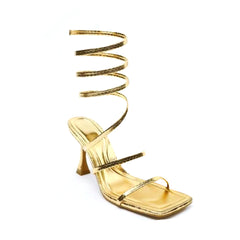 Ankle Wrap Mid Heel Sandals