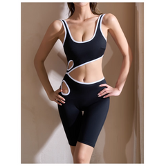 Yoga Pilates Cut Out Fitted Bodysuit Activewear