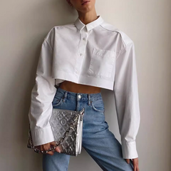 Cropped Long Sleeves Shirt