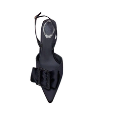 Diamante Bow Mid Heel Sandals