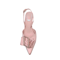Diamante Bow Mid Heel Sandals