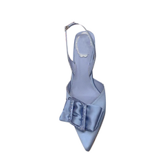 Diamante Bow Mid Heel Sandals