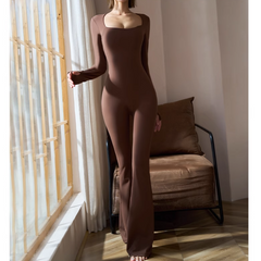 Yoga Pilates Long Sleeves Fitted Jumpsuit