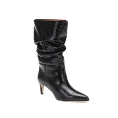 Leather Mid Heel Ankle Boots