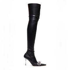 Diamante Bow Over The Knee Boots