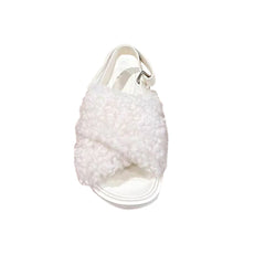 Cross Fur Flat Sandals
