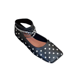 Diamante Lace Up Ballet Shoes