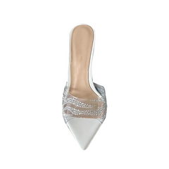 Diamante PVC Mules Sandals