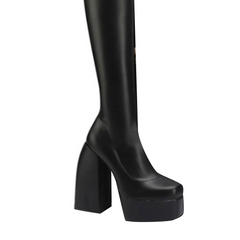 Block Heel Platform Over The Knee Boots