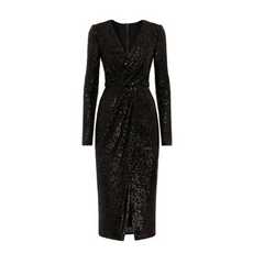 Sequinned V Neck Evening Dress Gown