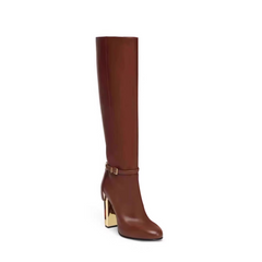 Cut Out Heel Knee High Boots