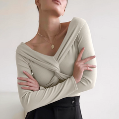 V Neck Long Sleeves Top