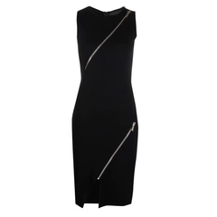 Zip Embellished Evening Dress Gown