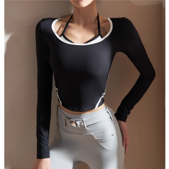 Yoga Pilates Bi-Color Fitted Fitness Top