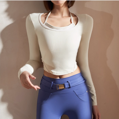 Yoga Pilates Bi-Color Fitted Fitness Top