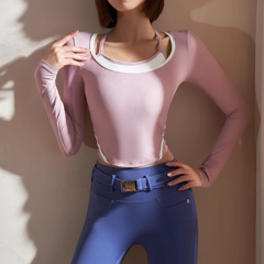 Yoga Pilates Bi-Color Fitted Fitness Top