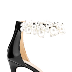 Pearl Mid Heel Sandals - 8cm