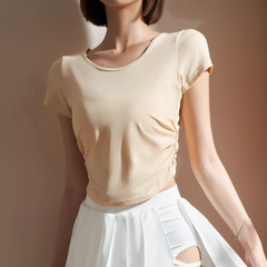 Yoga Pilates Draw-String Fitted Sports Bra