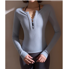 Yoga Pilates Cut Out Fitted Fitness Top