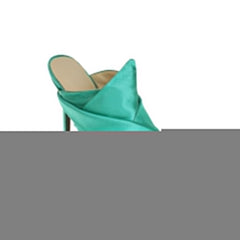 Knotted Stiletto Heel Satin Mules Sandals