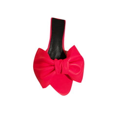 Bow Embellished Leather Mules Sandals