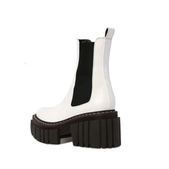 Leather Platform Ankle Boots