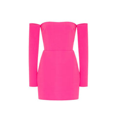 Off-Shoulder Mini Evening Dress Gown