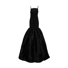 Ruffled Hem Maxi Evening Dress Gown