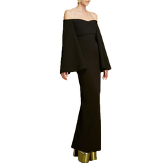 Off-Shoulder Evening Dress Gown