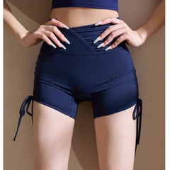Yoga Pilates Draw-String Fitted Fitness Shorts