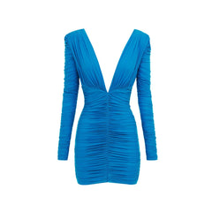 Deep V Mini Evening Dress Gown