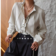 Striped Ruffled Shirt