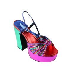 Knotted Block Heel Platform Sandals