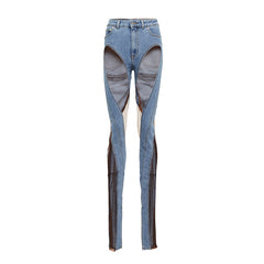 See-Through Flared Jeans