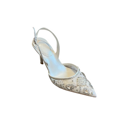 Diamante Mesh High Heel Pumps