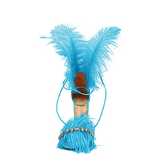 Diamante Feather High Heel Sandals