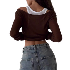Double Layer Long Sleeves Top