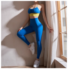 Yoga Pilates Bi-Color Fitted Sports Bra And Stretc