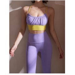 Yoga Pilates Bi-Color Fitted Sports Bra And Stretc