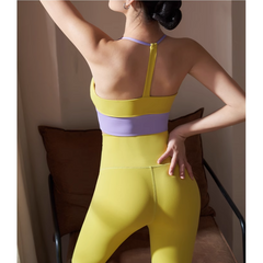 Yoga Pilates Bi-Color Fitted Sports Bra And Stretc