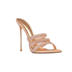 Diamante Mules Sandals - 10cm