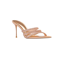 Diamante Mules Sandals - 6cm