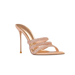 Diamante Mules Sandals - 8cm