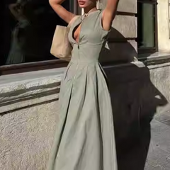 Front Zip Long Tank Dress