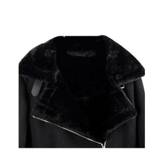 Oversized Shearling Biker Jacket Coat