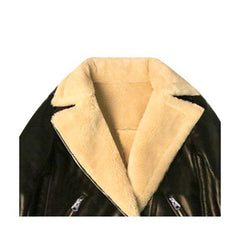 Oversized Shearling Biker Jacket Coat