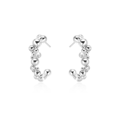 Diamante C Shaped Earrings - Pair
