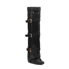 Buckled Knee High Boots