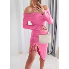 Off-Shoulder Asymmetric Dress