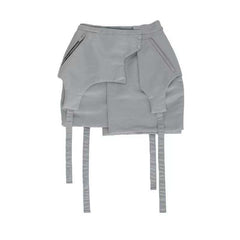 Asymmetric Hem Mini Skirt